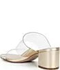 Schutz | Victorie Vinyl Banded Block Heel Slip On Sandals - Platinum
