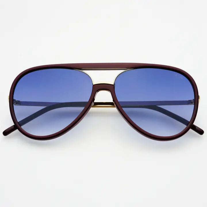 Freyrs | Shay Unisex Aviator Sunglasses - Burgundy