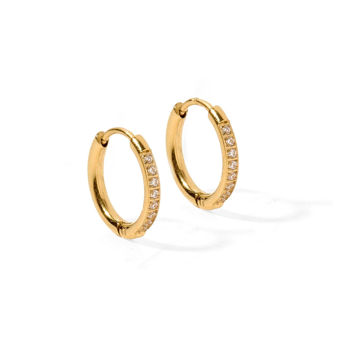 LINNY CO | Huggie Earrings - Scarlett Hoop Gold 12mm CZ