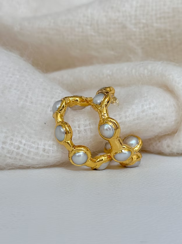 Easton Elle | Paradise Hoops - Pearl