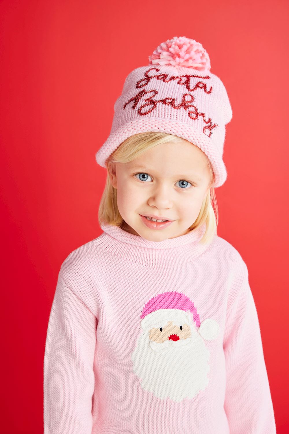 Mudpie | Pink Santa Rollneck Sweater