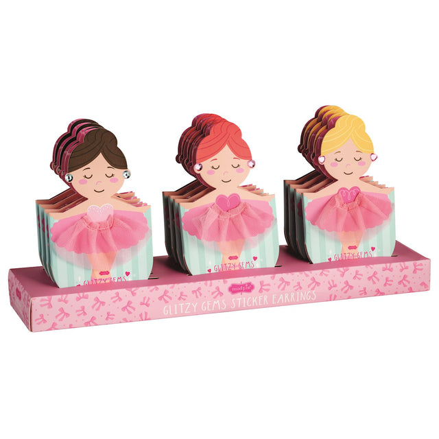 Mudpie | Ballerina Glitzy Gems Sticker Earrings