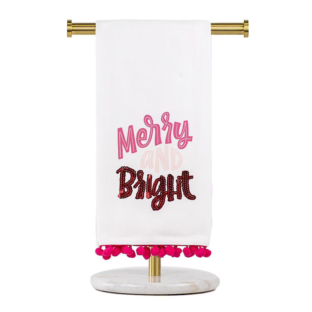 The Royal Standard | Merry & Bright Pom Pom Hand Towel