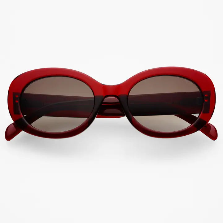 Freyrs | Aria Acetate Womens Oval Sunglasses-Dark Cherry