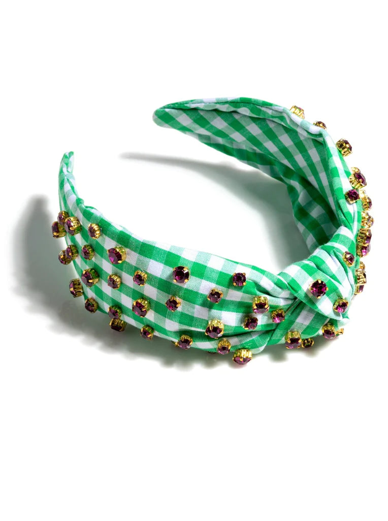 Embellished Gingham Knotted Headband