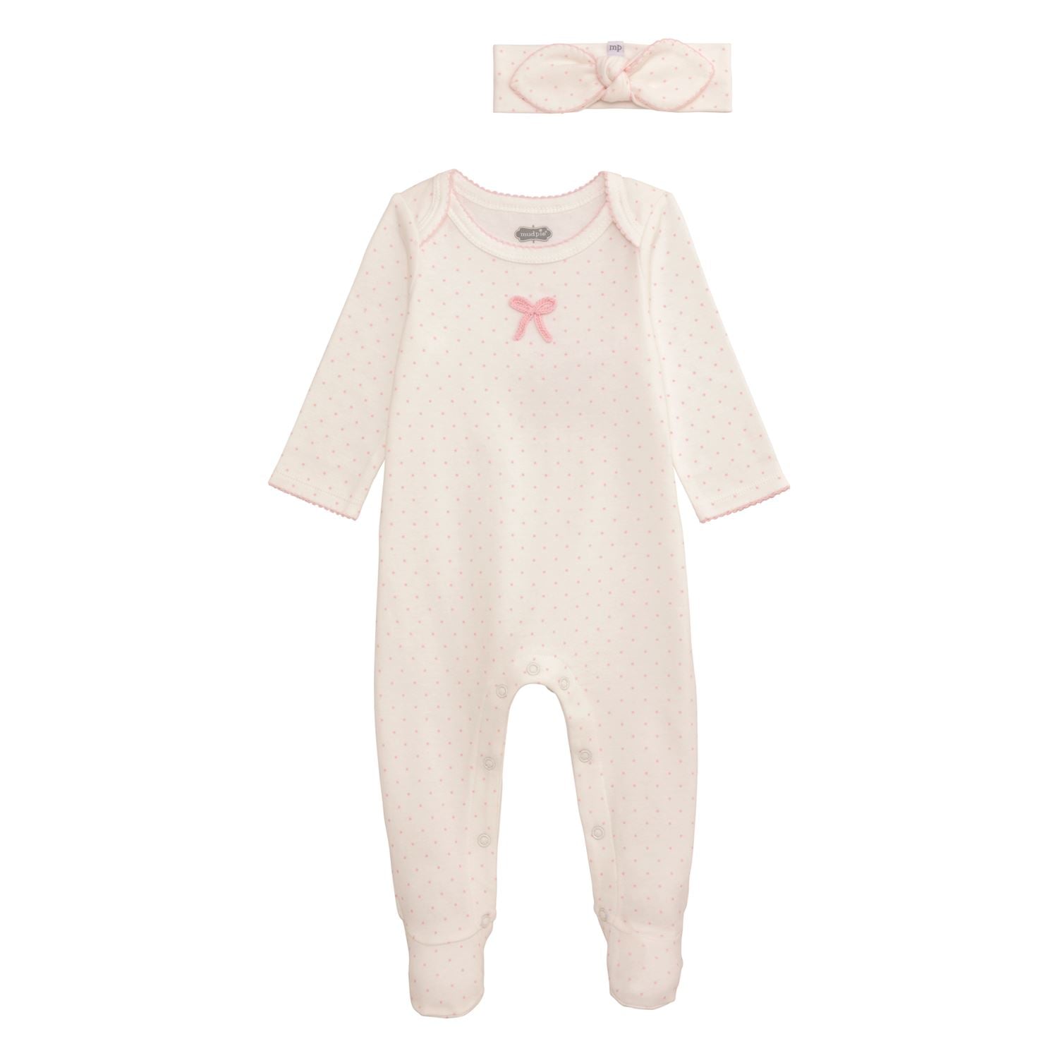 Mudpie | Dot Bow Sleeper & Headband Set