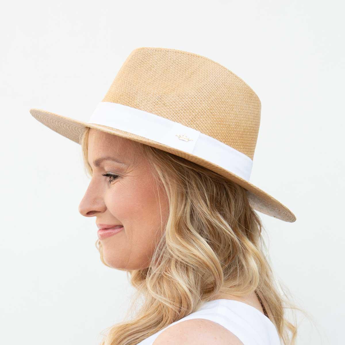 The Royal Standard | Panama Wide Brim Fedora in Camel/White