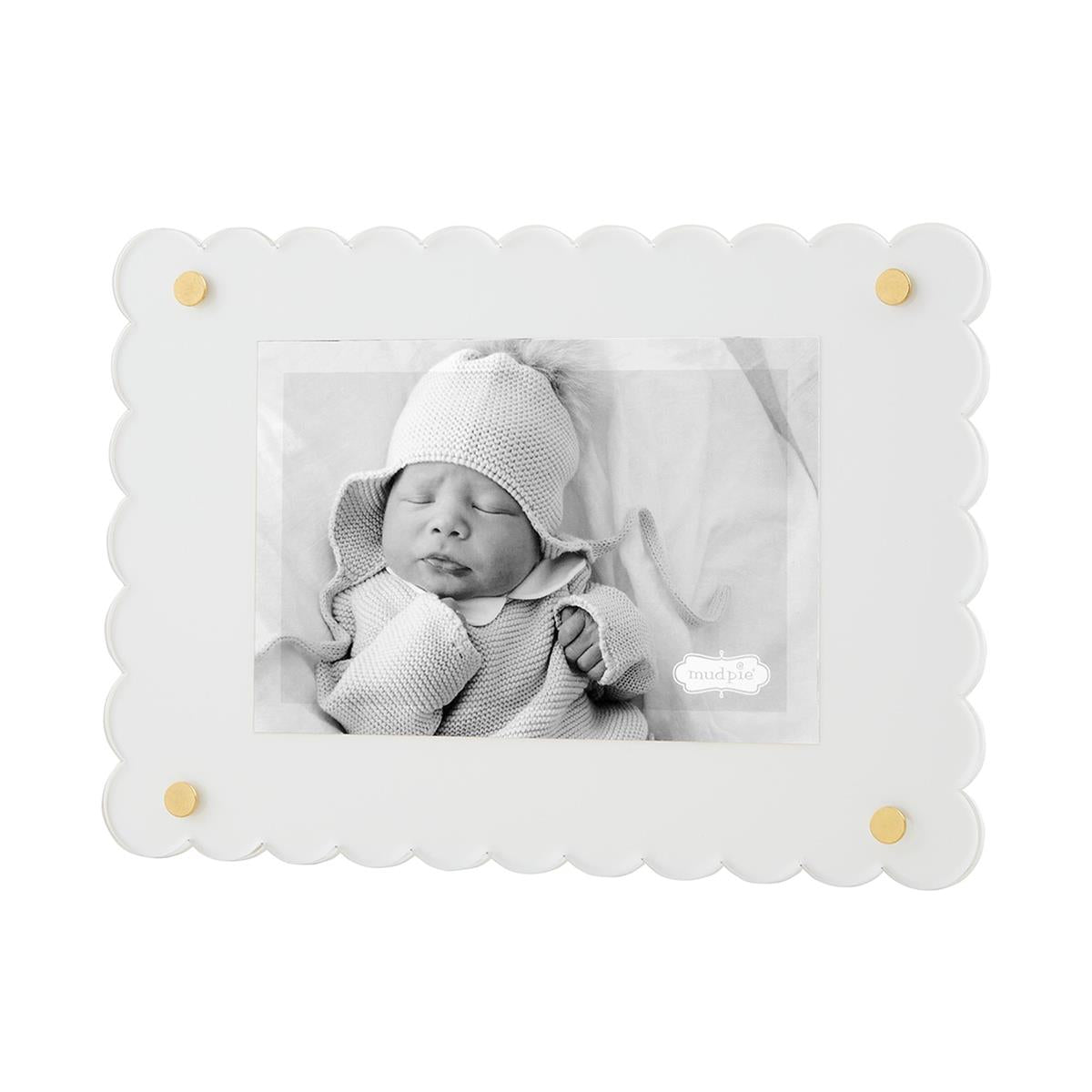 Mudpie | White Scallop Acrylic Frame