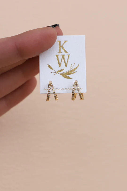 Katie Waltman | DOUBLE CZ HUGGIE HOOPS