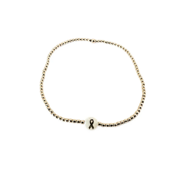 Erin Gray | 2mm Gold Filled CURE Mother of Pearl Charm Waterproof Bracelet