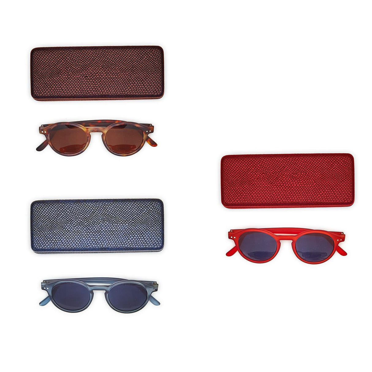 Retro Matte Frame Sunglasses with Case