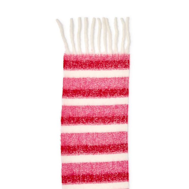 Soft Pink & White Fringe Scarf
