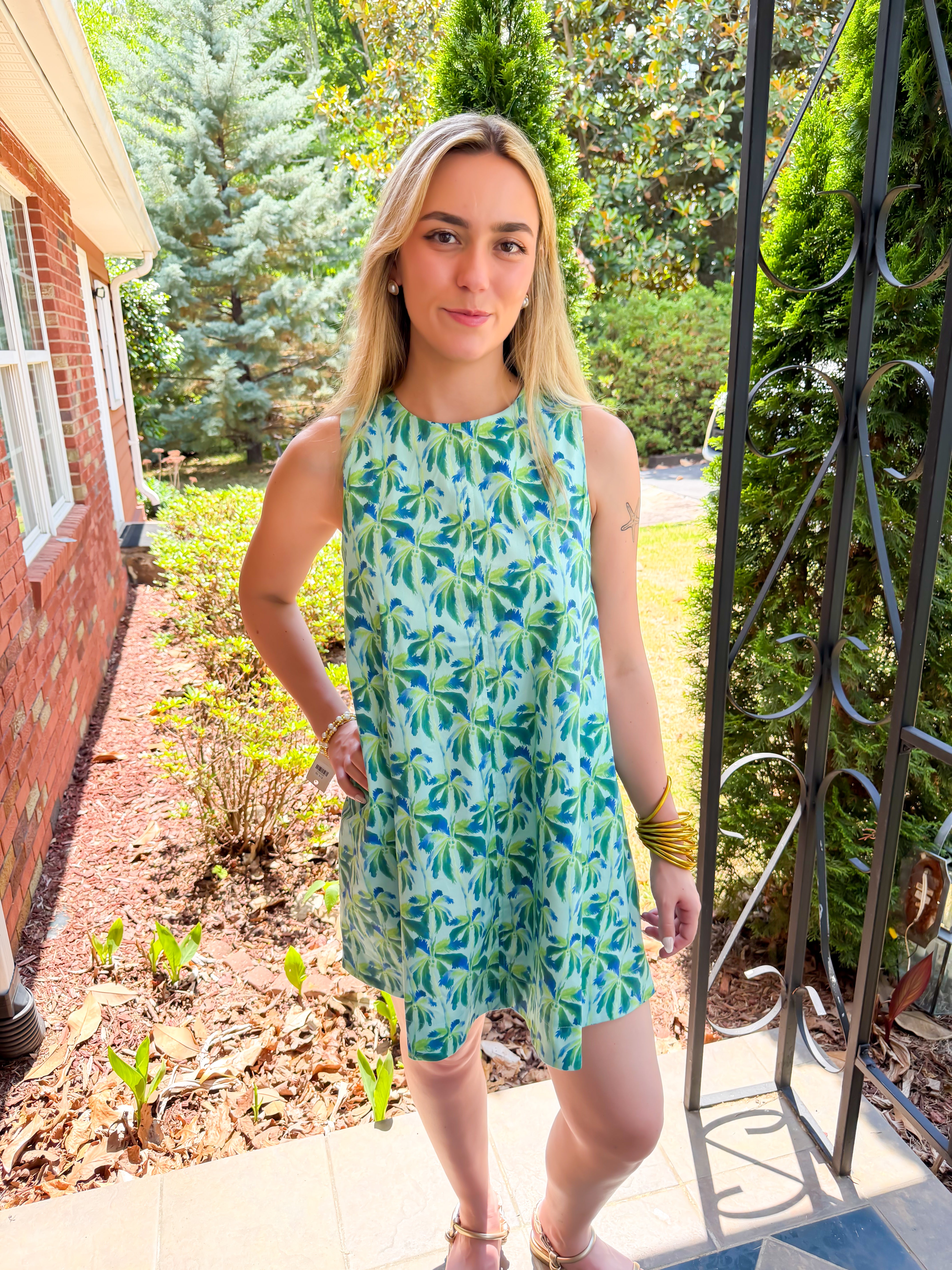 Ocean Palm Swing Dress