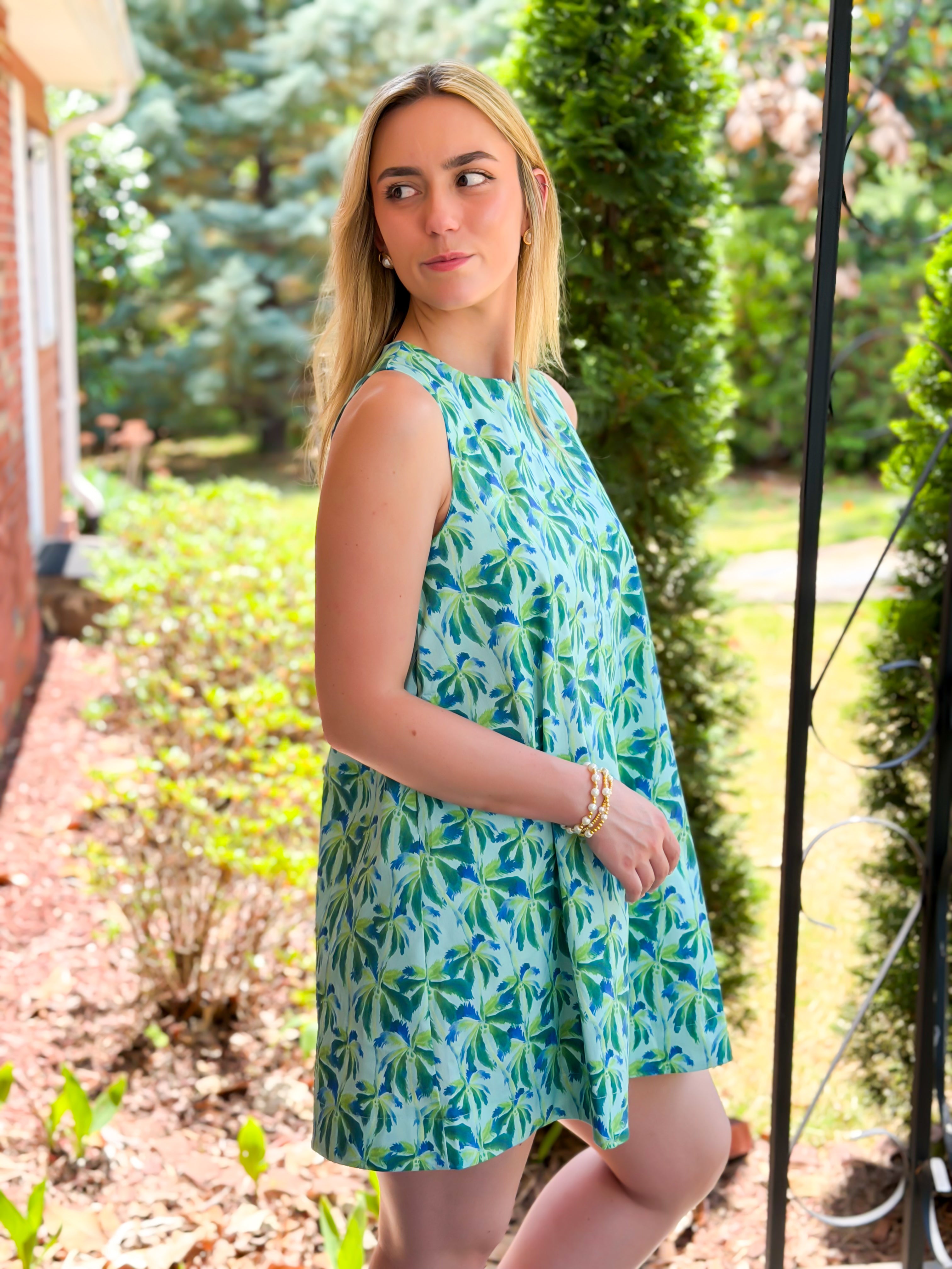 Ocean Palm Swing Dress