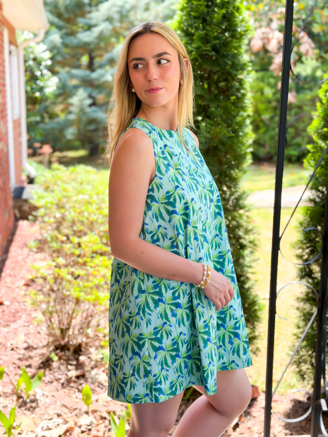 Ocean Palm Swing Dress