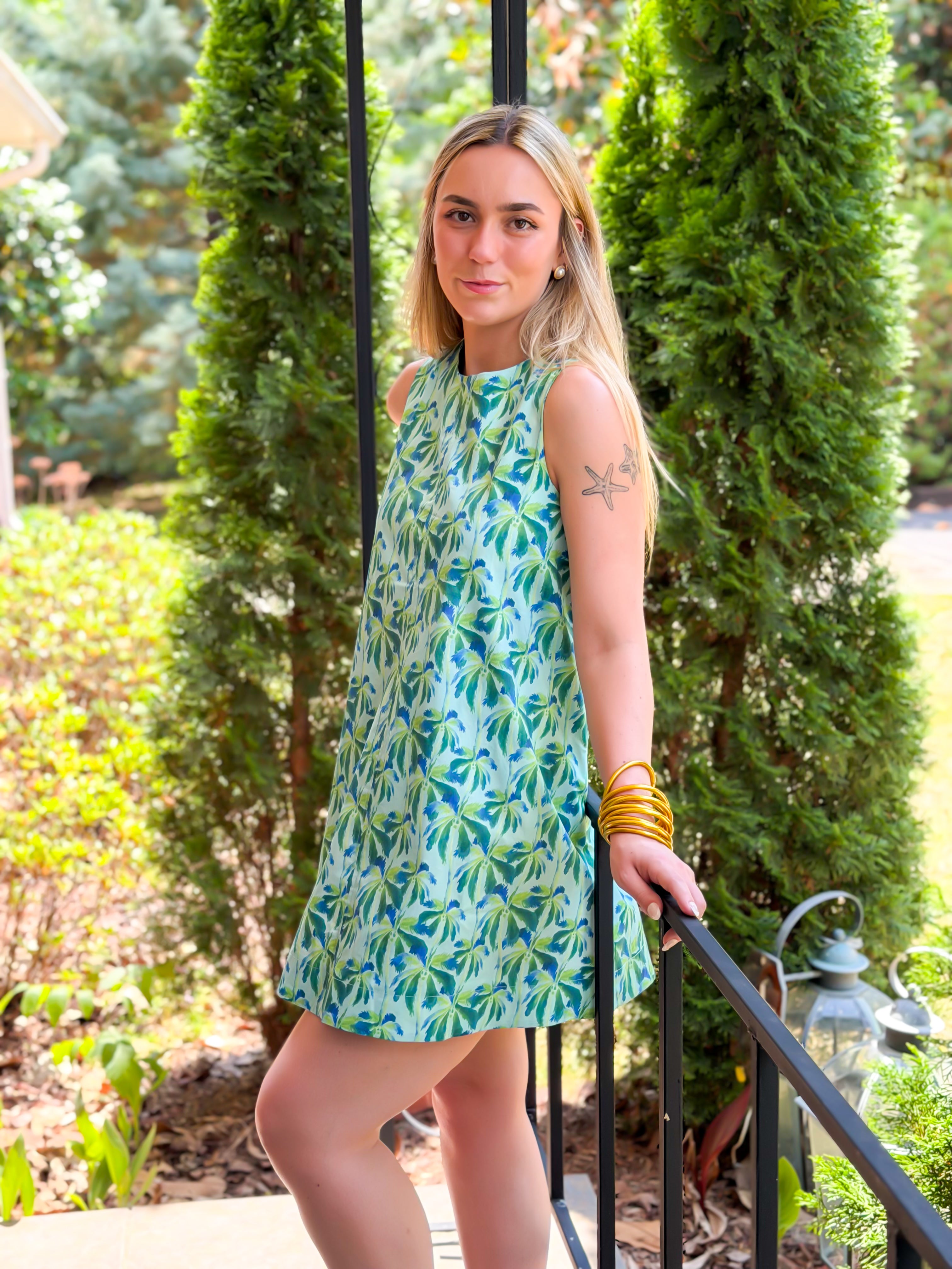 Ocean Palm Swing Dress
