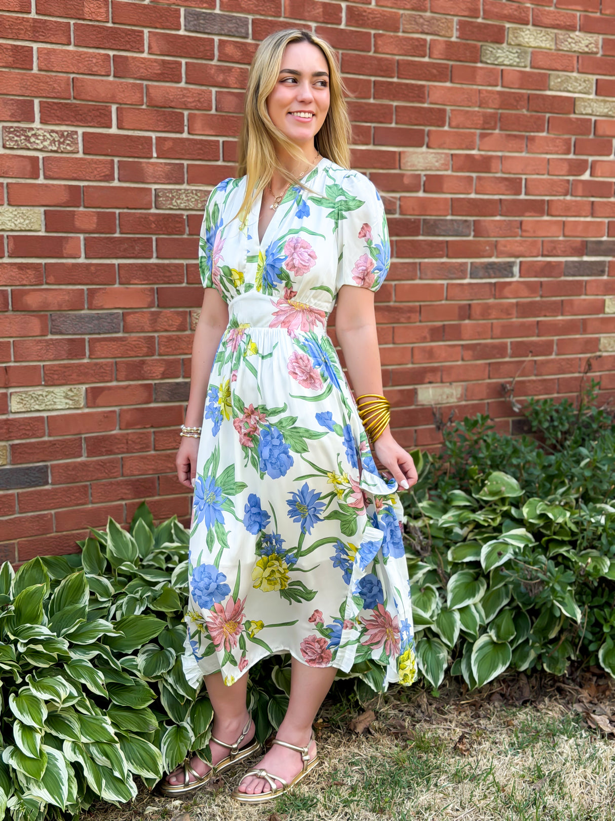 Meadow Bloom Midi Dress