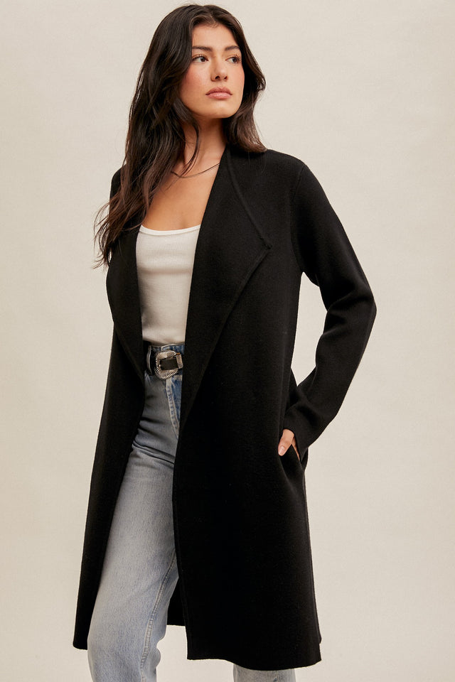 Hem + Thread | Drape Collar Longline Cardigan (Final Sale)