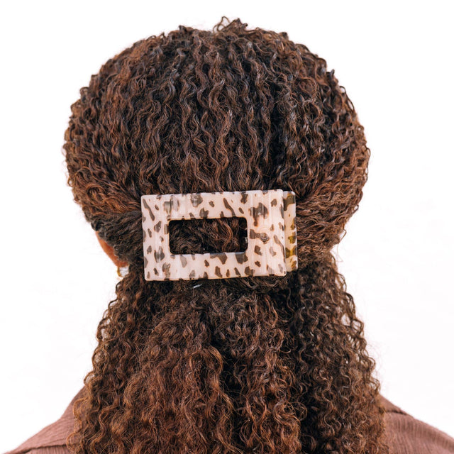 Teleties | Flat Rectangle Hair Clip | Medium | Blonde Tortoise