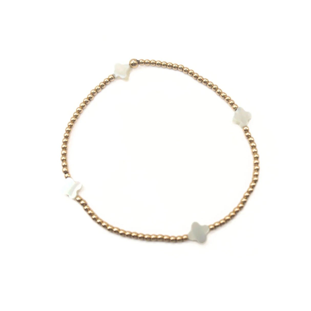 Erin Gray | The Lucky Clover Bracelet in White Mother of Pearl