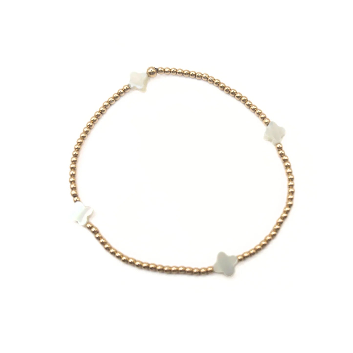 Erin Gray | The Lucky Clover Bracelet in White Mother of Pearl