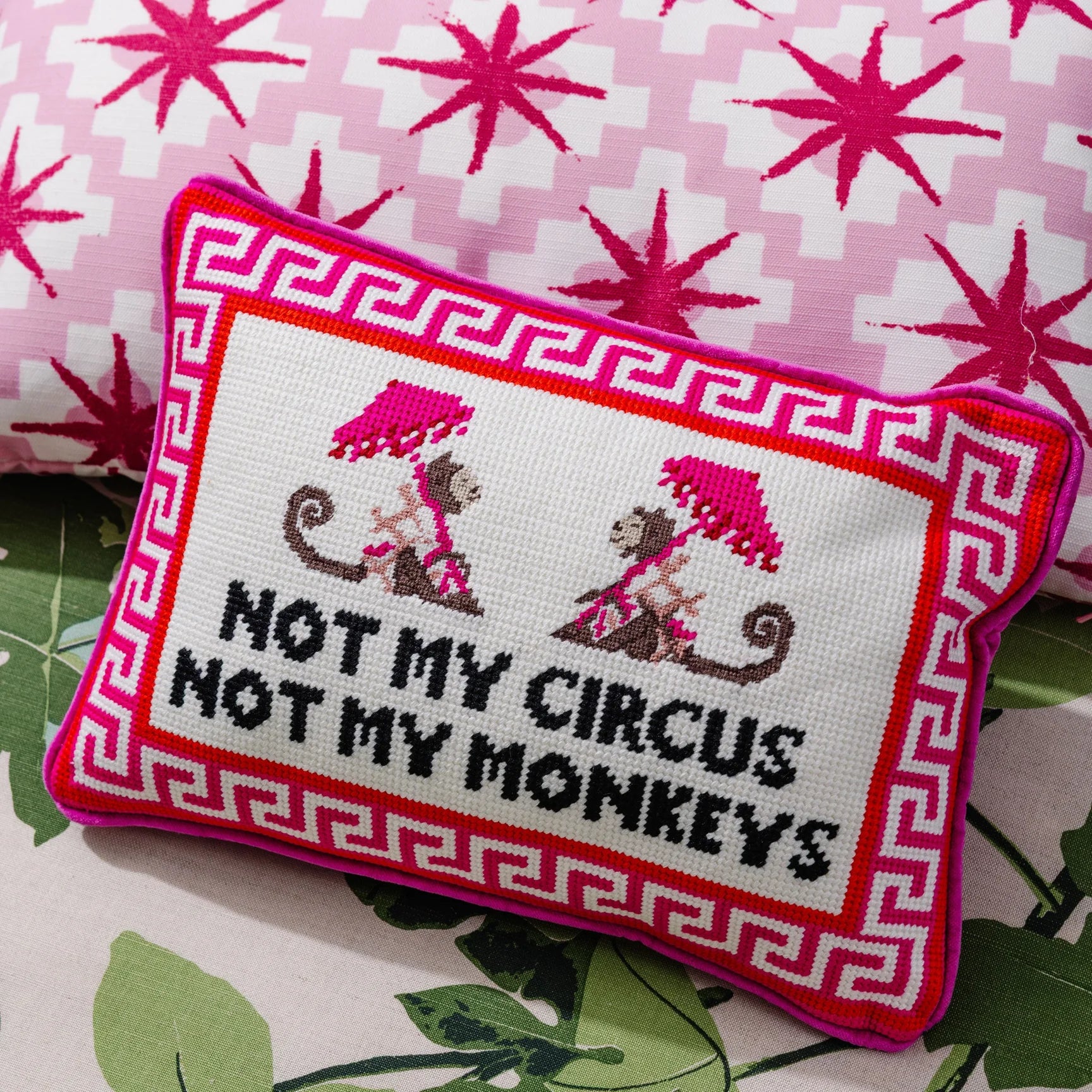 Furbish | Not My Circus Needlepoint Pillow