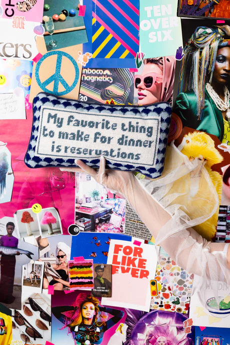 Furbish | Reservations Needlepoint Pillow