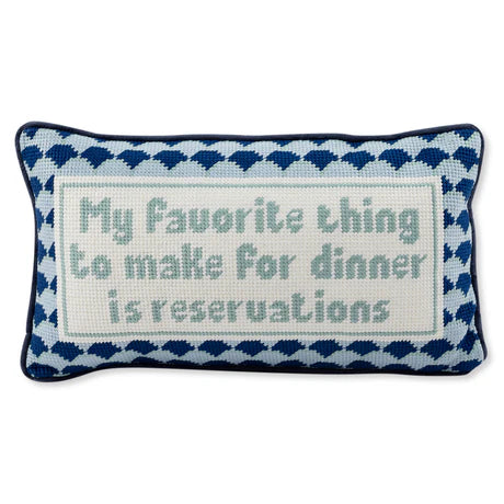 Furbish | Reservations Needlepoint Pillow
