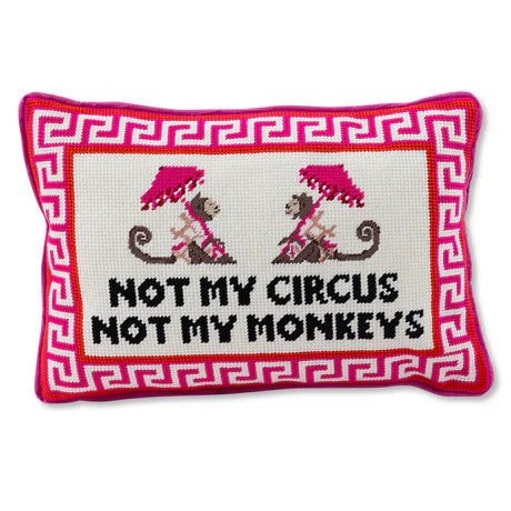 Furbish | Not My Circus Needlepoint Pillow