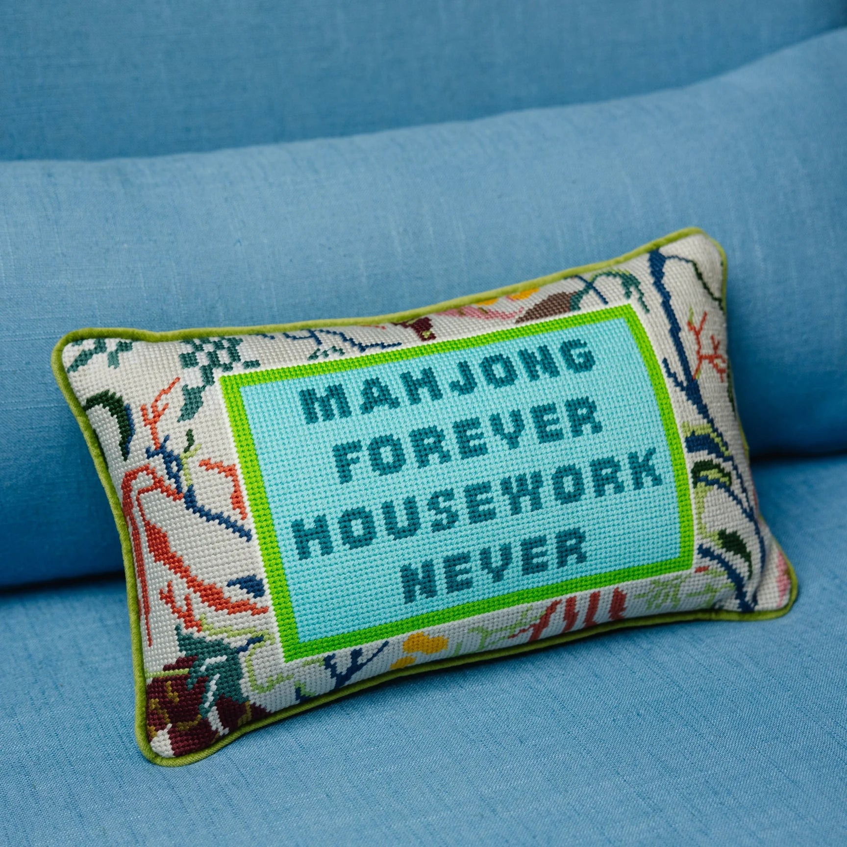 Furbish | Mahjong Needlepoint Pillow