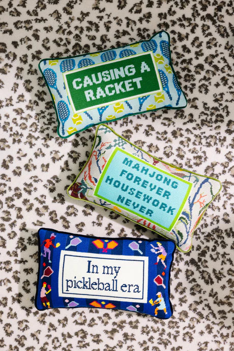 Furbish | Mahjong Needlepoint Pillow