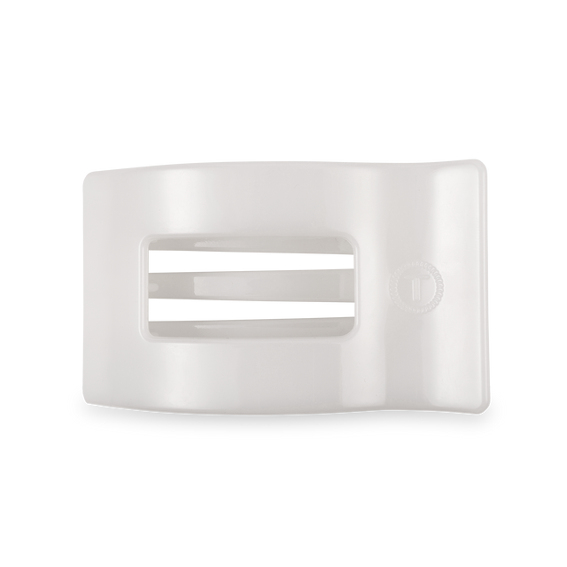 Teleties | Flat Rectangle Hair Clip | Medium | Coconut White
