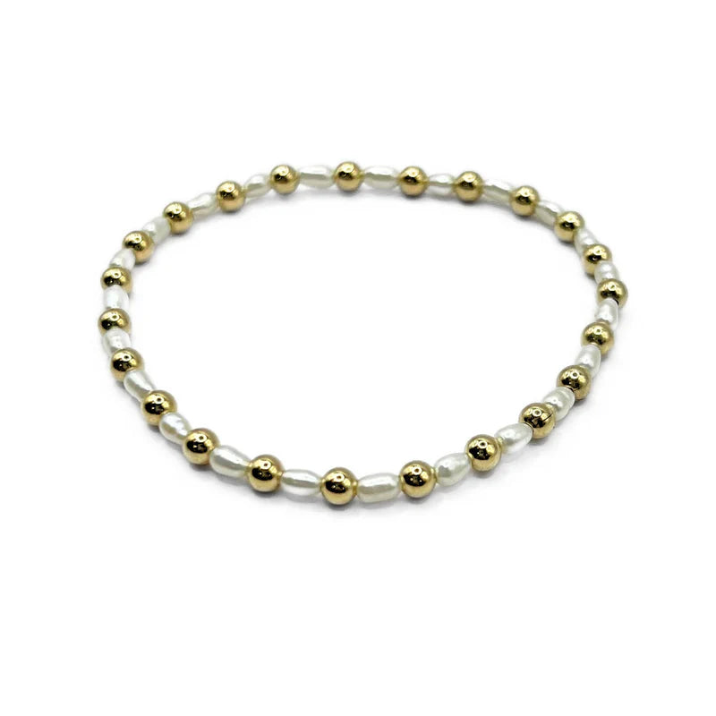 Erin Gray | 4mm Montauk 14k Gold and Pearl Waterproof Bracelet