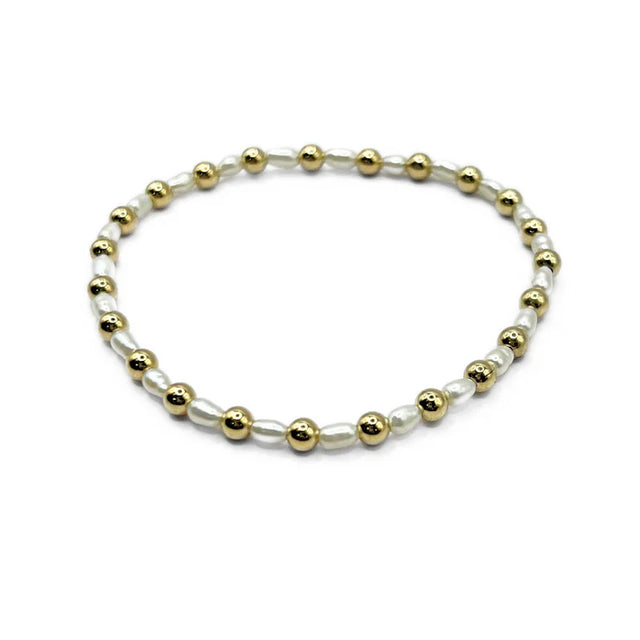 Erin Gray | 4mm Montauk 14k Gold and Pearl Waterproof Bracelet