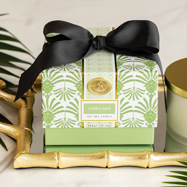 8 Oak Lane | Citrus Sage 3-Wick Boxed Soy Wax Candle