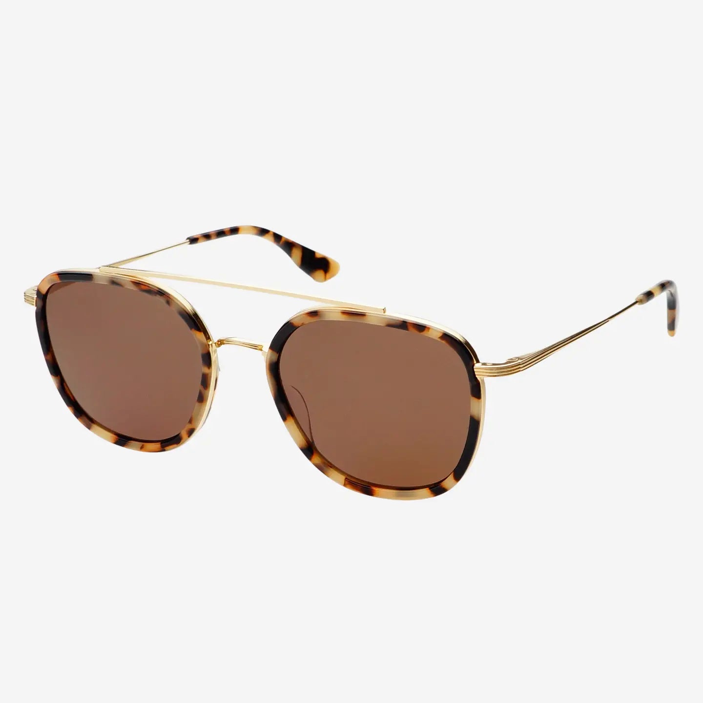 Freyrs | Weston Acetate Round Unisex Sunglasses - Milky Tortoise / Brown