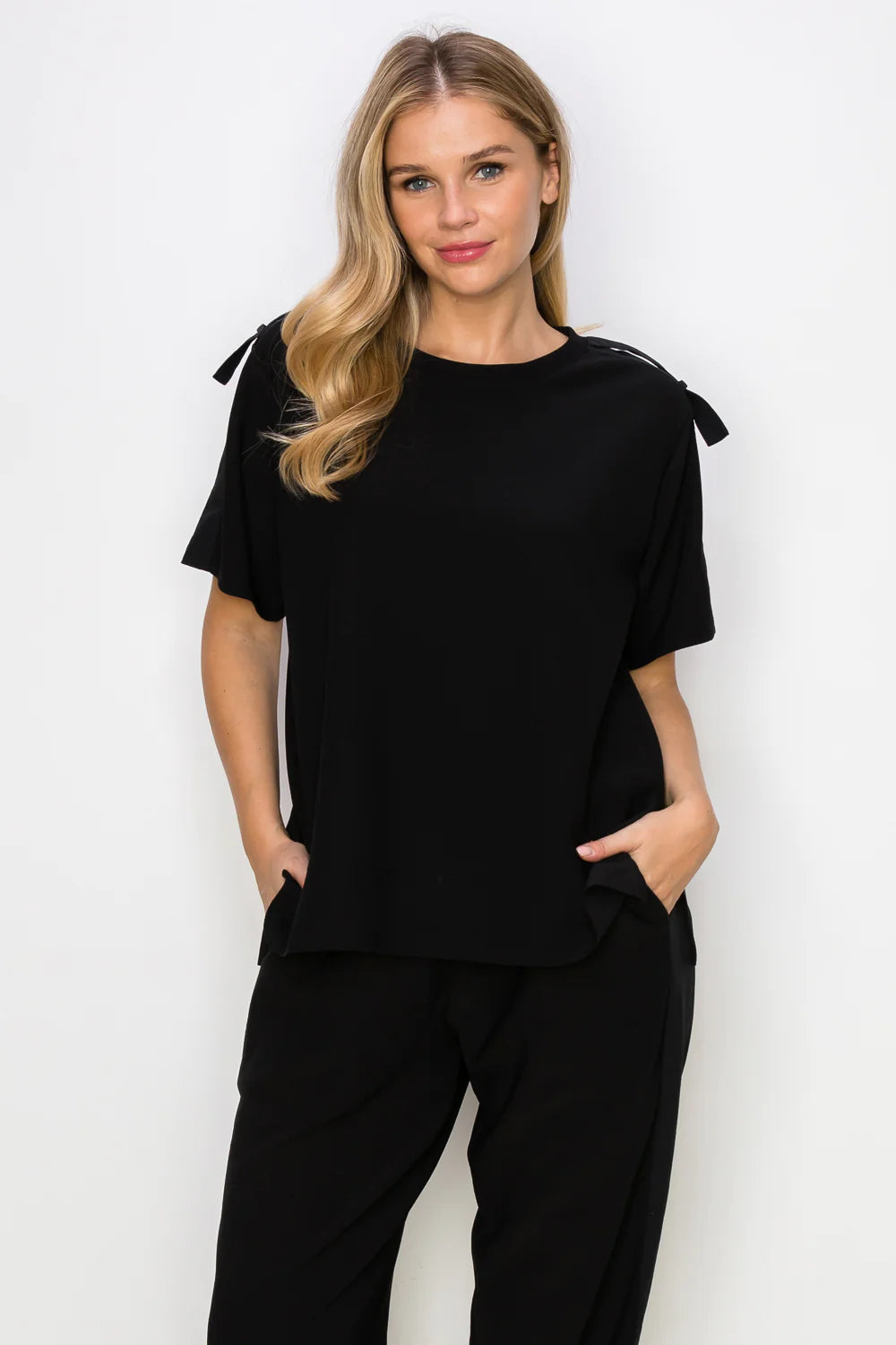 Joh Apparel | Kate Knit Crepe Top (Final Sale)