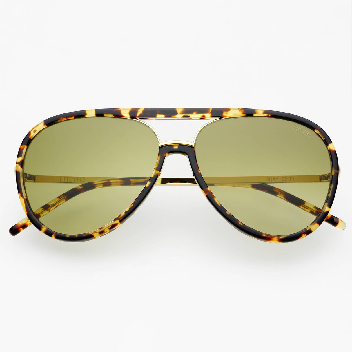 Freyrs | Shay (NEW) Unisex Aviator Sunglasses - Tortoise / Light Green