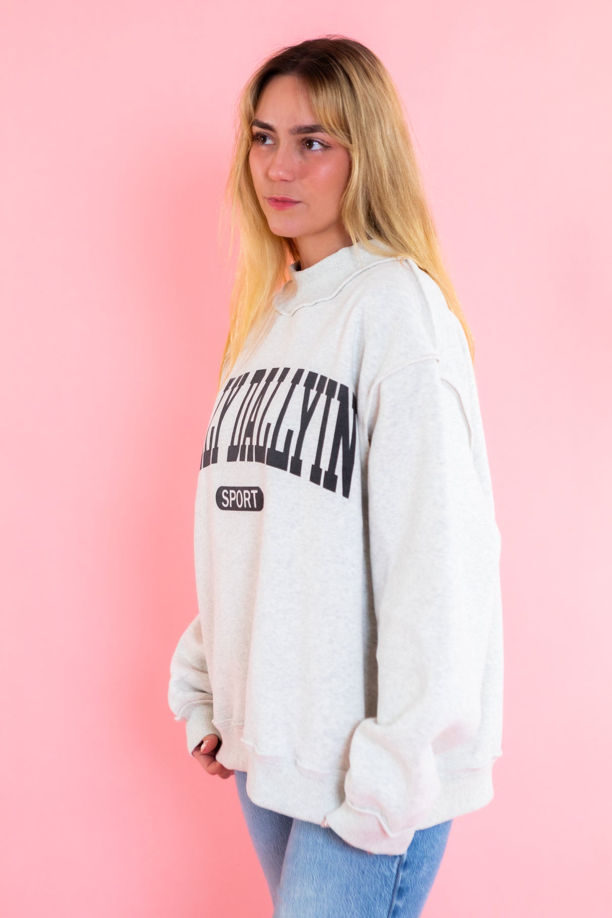 Dilly Dallyin Sport Reversable Sweatshirt Ash Grey