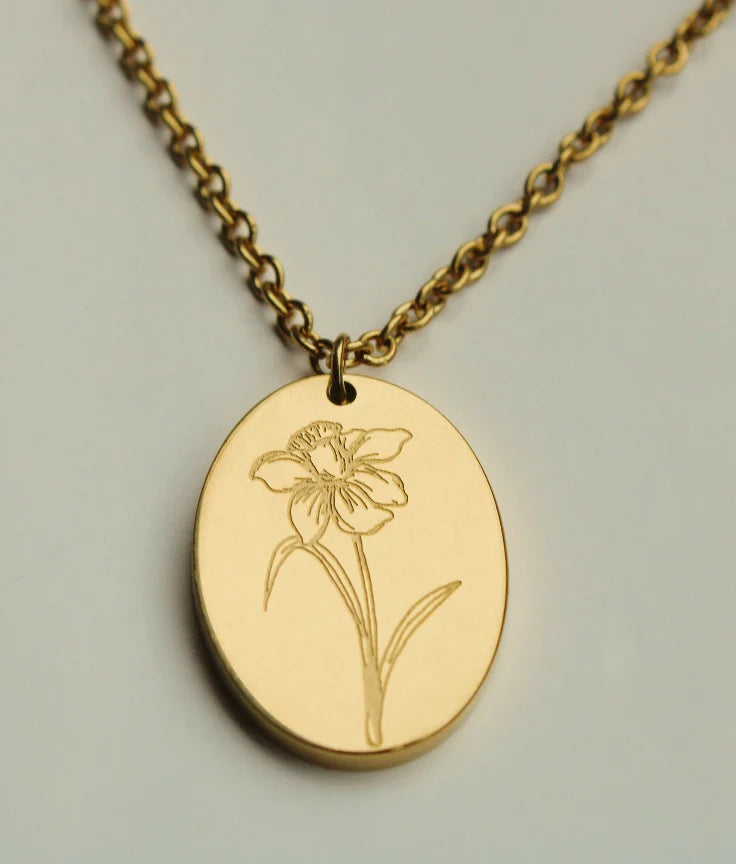 By Grace | Birth Flower Gold Necklace