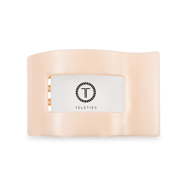 Teleties | Flat Rectangle Hair Clip | Medium | Almond Beige