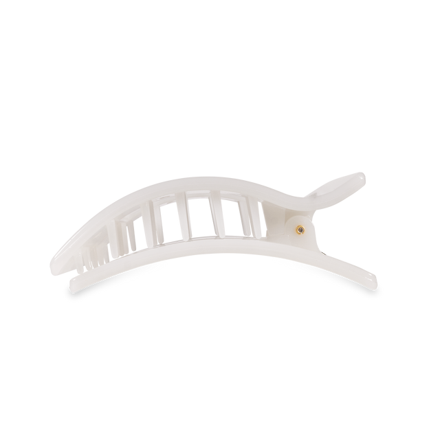 Teleties | Flat Rectangle Hair Clip | Medium | Coconut White