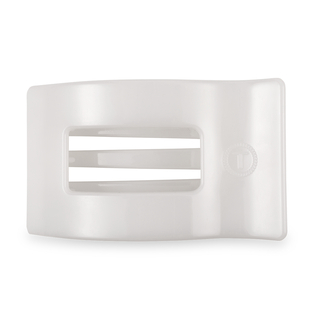Teleties | Flat Rectangle Hair Clip | Large | Coconut White