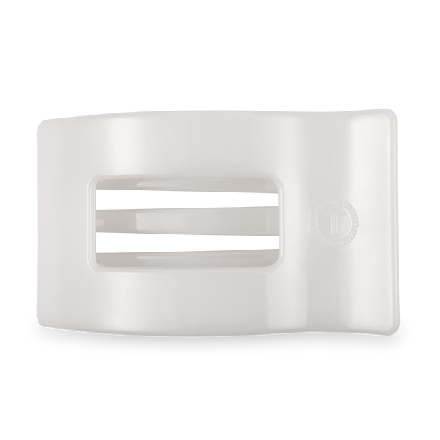 Teleties | Flat Rectangle Hair Clip | Large | Coconut White