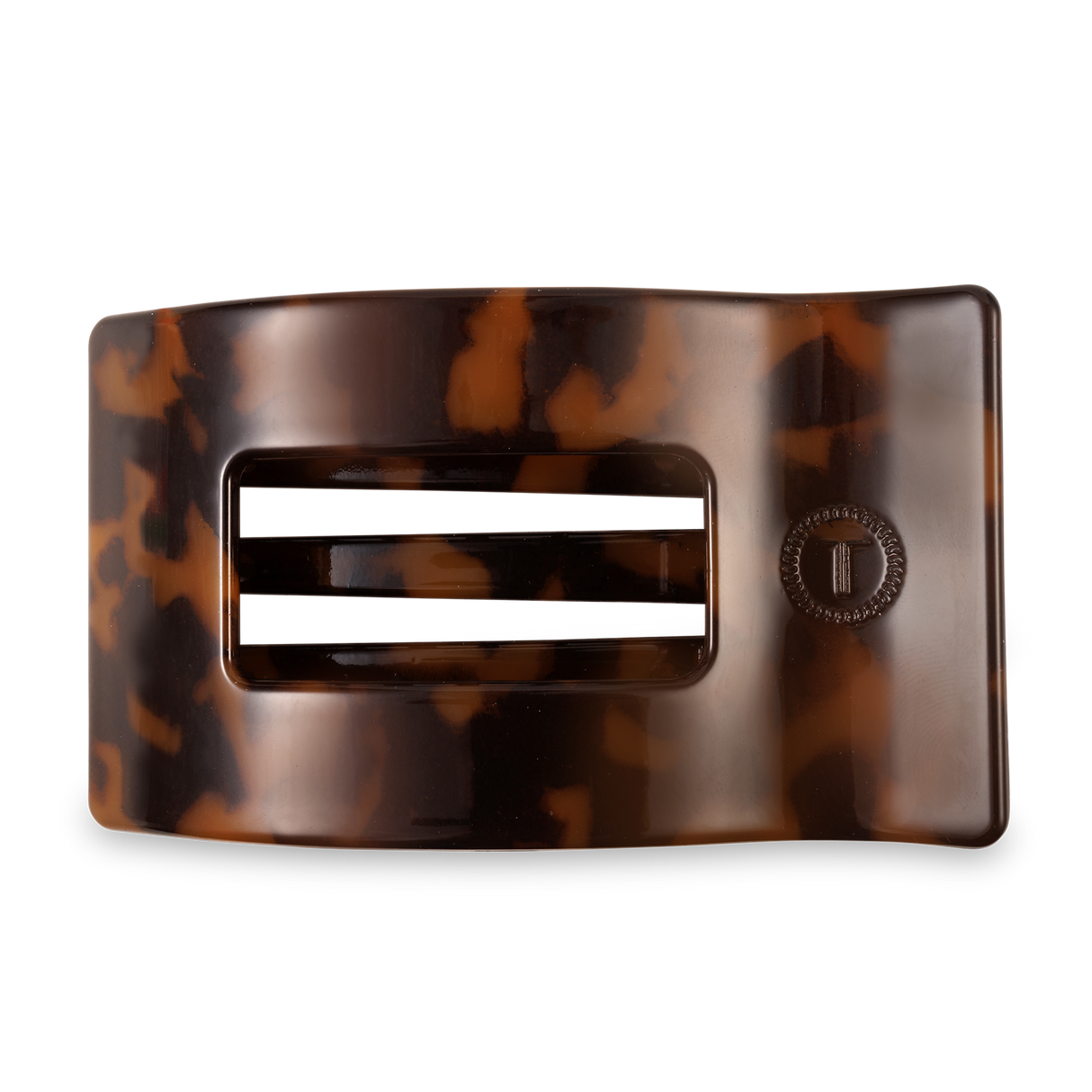 Teleties | Flat Rectangle Hair Clip | Large | Tortoise