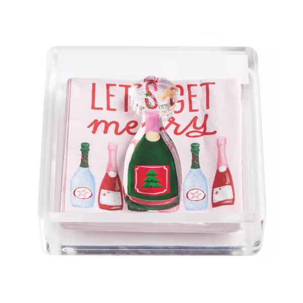 Mudpie | Champagne Holiday Bar Napkin Holder & Weight Set