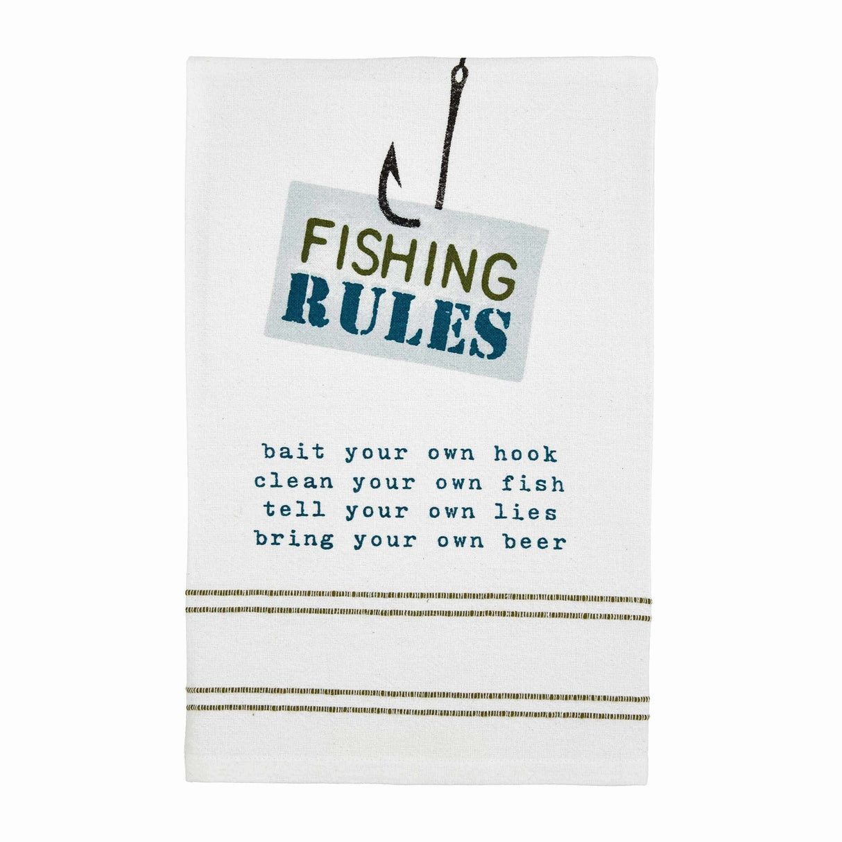 Mudpie | Fishing Rules Watercolor Hand Towel