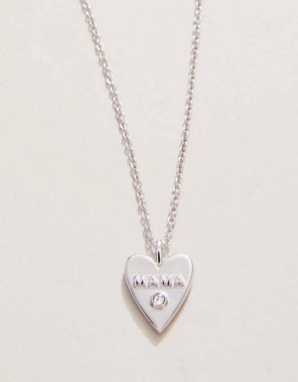 Spartina | SLV Necklace 18" Mama/Heart - Silver