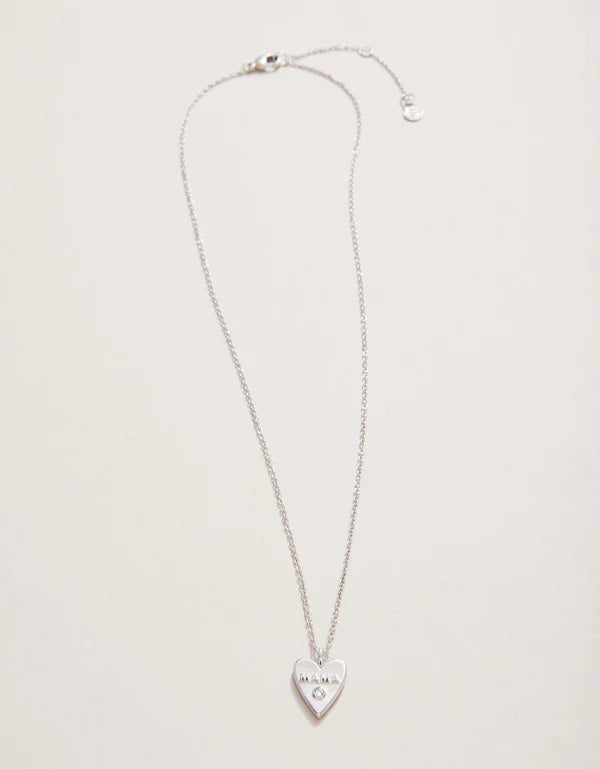 Spartina | SLV Necklace 18" Mama/Heart - Silver