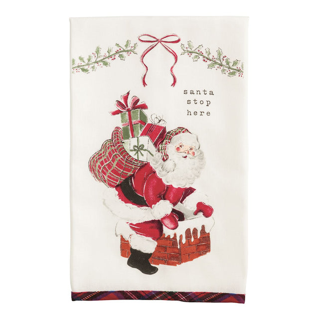 Mudpie | Santa Stop Printed Towel